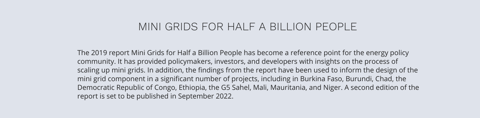 Mini Grids for Half a Billion People box