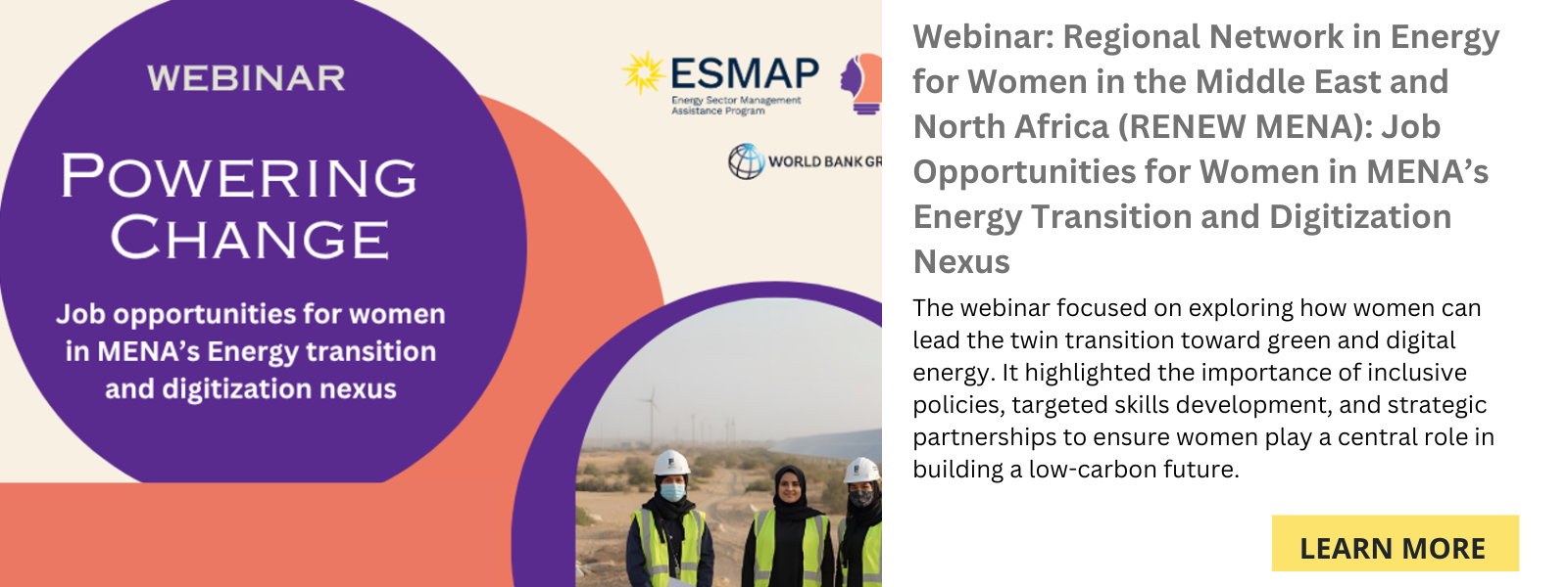 Powering Change, RENEW MENA banner