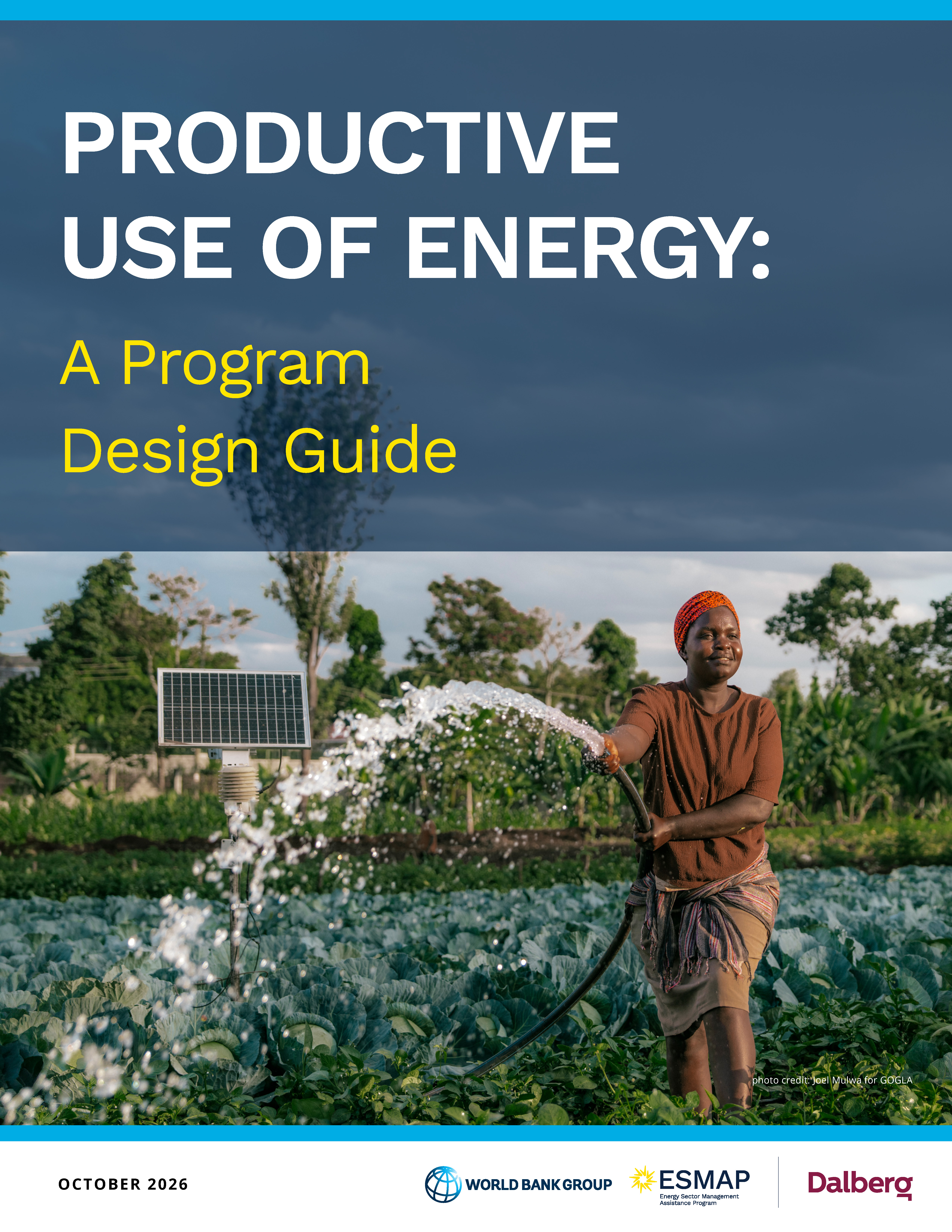© GOGLA Cover of report featuring image of woman irrigating a field with solar-powered system