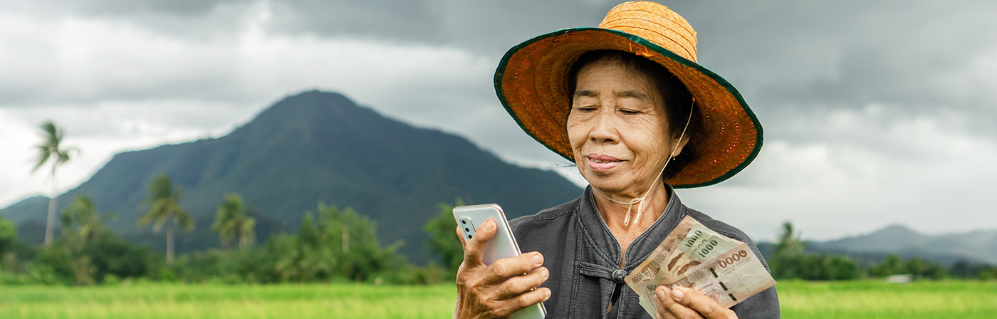 asia, woman holding payment receipt, and currency
