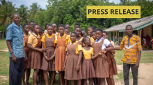 A group of school children and two teachers in Ghana