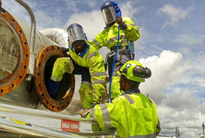 PDF p. 38 report Geothermal Energy: Unveiling the Socioeconomic Benefits Welders working on a geothermal project in Kenya
