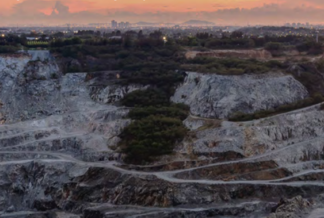 Aerial view of a coal mine