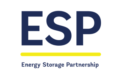 Energy Storage Partnership logo featuring the navy initials “ESP,” a yellow horizontal line, and the words “Energy Storage Partnership.”