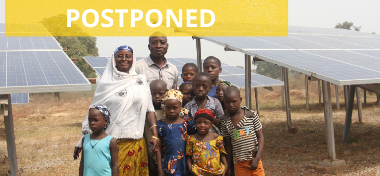 Photo Credit: ESMAP Nigeria, family living near solar panel mini grid