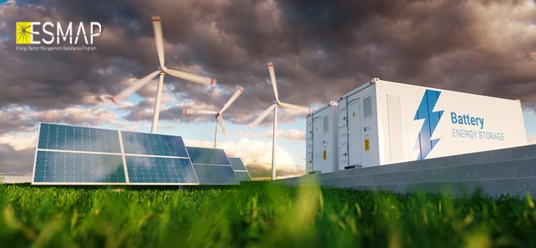 energy storage, solar panels, wind turbines by Getty images