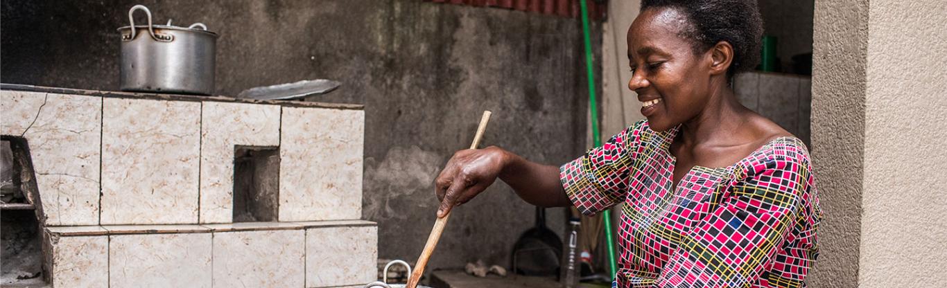 woman cooking, africa, 