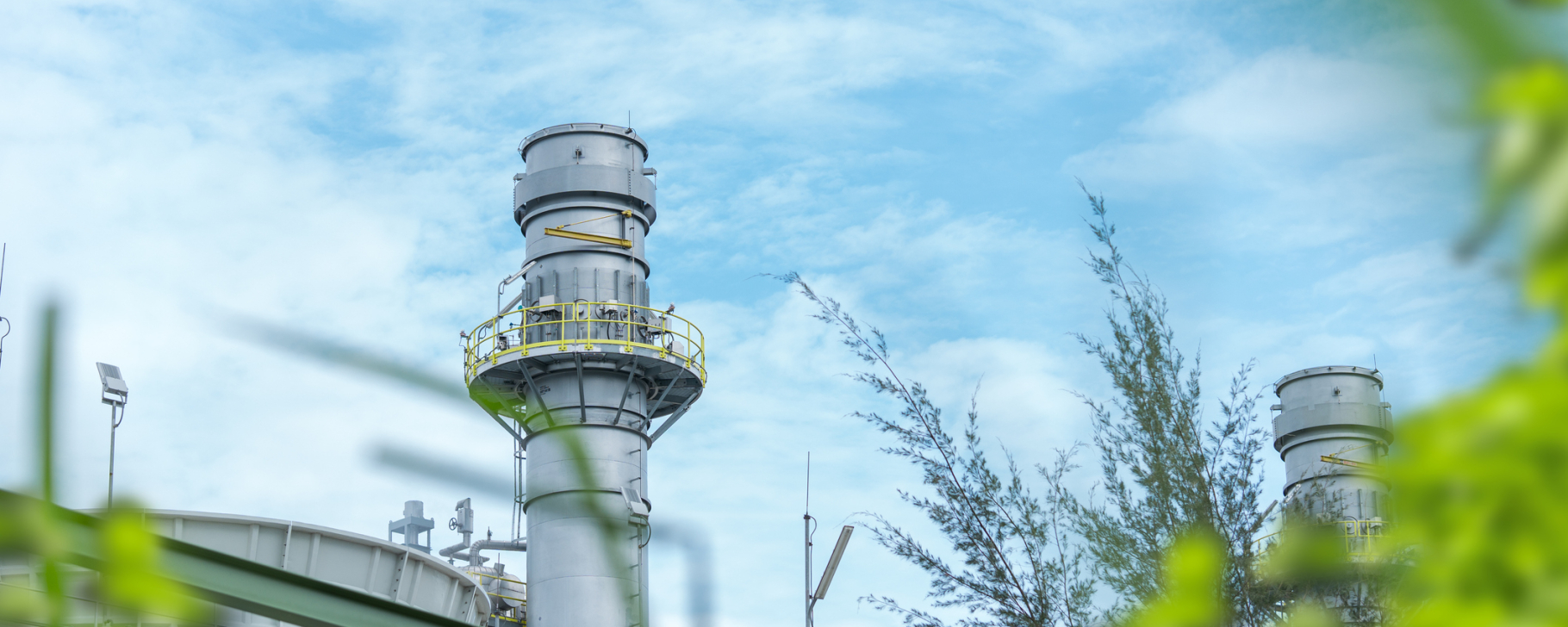 Aerial view of a green hydrogen plant