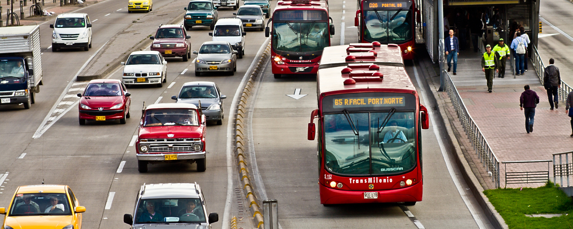 Several cars in a road