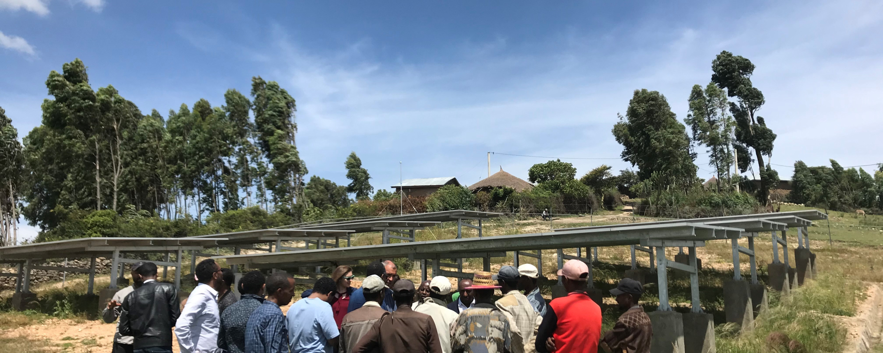 Off-grid solar panels in rural Ethiopia