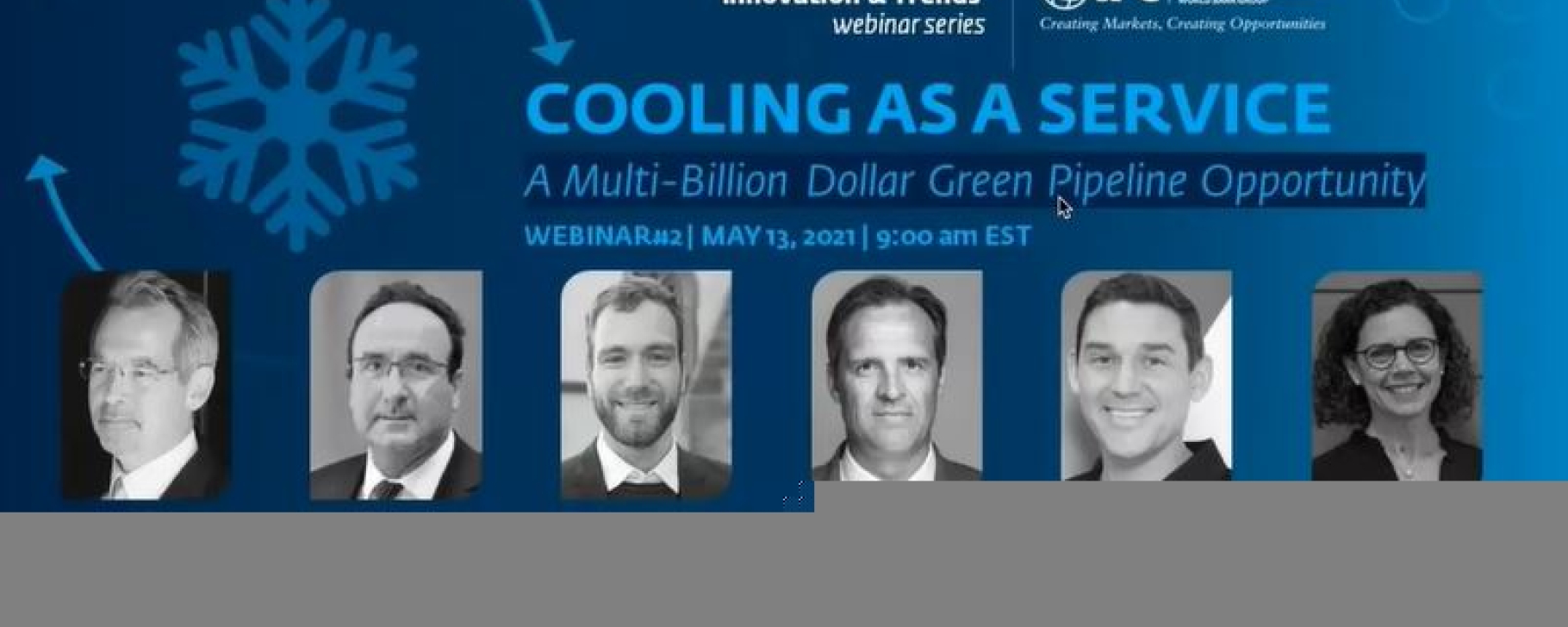Flyer for the joint IFC/ESMAP webinar: Cooling as a Service Opportunity