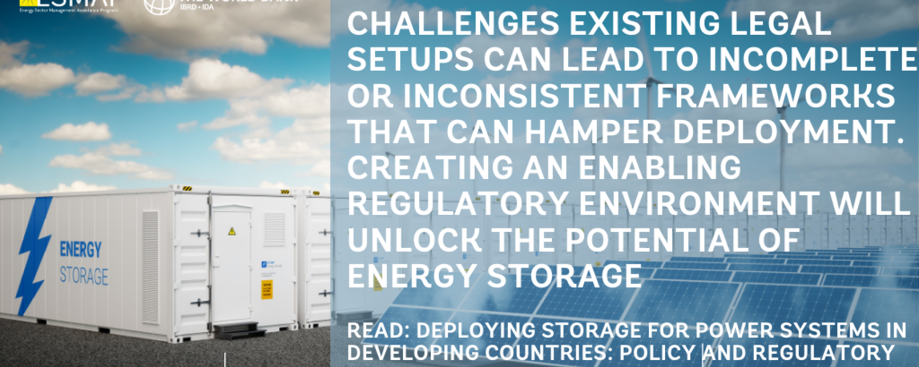 Climate Action Summit Session: Scaling Up Energy Storage & Renewables | ESMAP Energy storage facility and a short overview of ESMAP's policy report on it