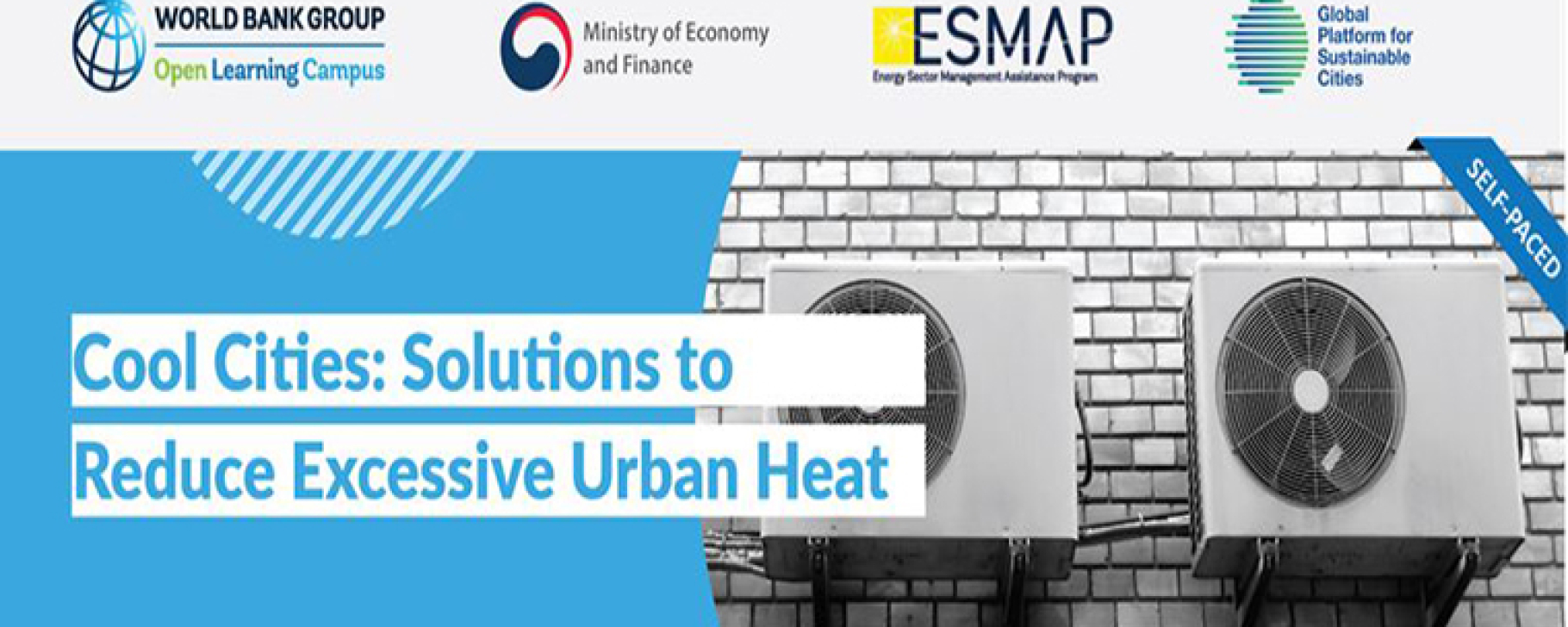 Flyer for the e-course on solutions to reduce excessive urban heat