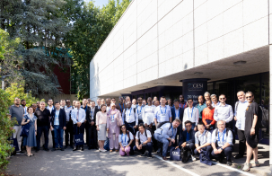 Group of study tour participants gathered outside the CESI facility for a group photo.
