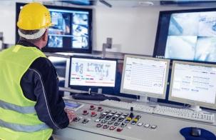 Engineer working in control room
