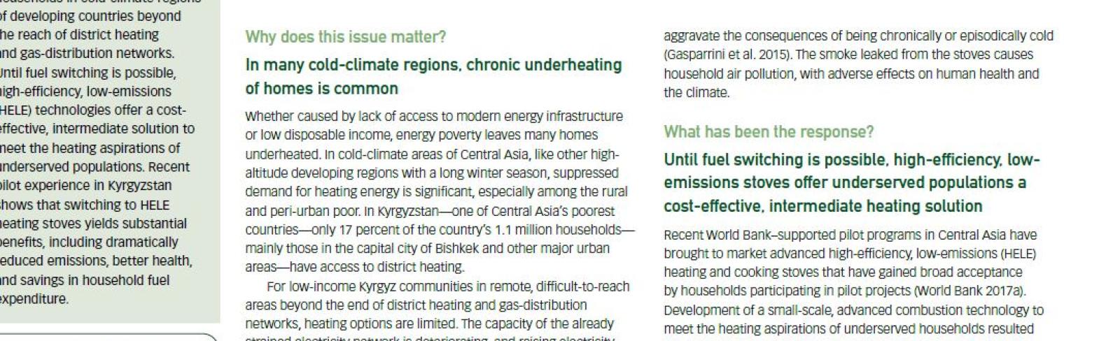 Beyond the Last Mile: Piloting High-Efficiency, Low-Emissions Heating Technologies in Central Asia