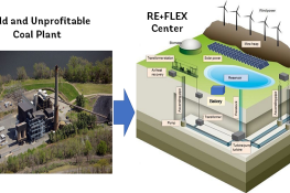 coal plant image and illustration of renewable plan