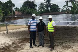 A new solar hybrid  mini grid, built by ACOB Lighting in Nigeria’s Bayan Fada community, will generate power for about 1,350 people. Photo: Alexander Obiechina, CEO of ACOB Lighting Technology Limited, Nigeria