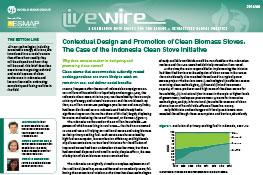 Contextual Design and Promotion of Clean Biomass Stoves : The Case of the Indonesia Clean Stove Initiative