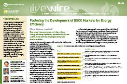 Fostering the Development of ESCO Markets for Energy Efficiency