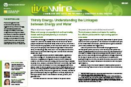 Thirsty Energy : Understanding the Linkages between Energy and Water