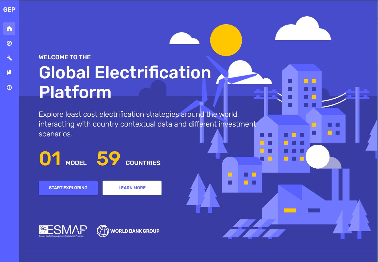Global Electrification Platform (GEP) landing page