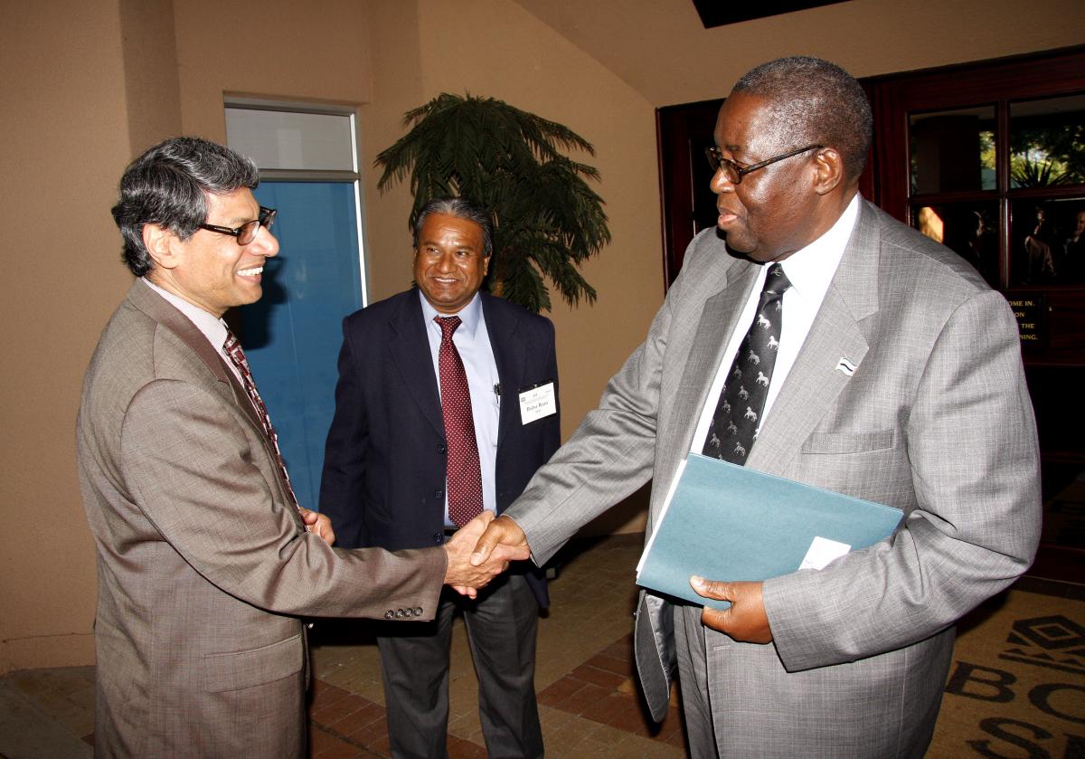 Varadarajan Atur, Lead Energy Specialist, World Bank;  Dr. P. H.K Kedikilwe, Minister of Ministry of Minerals, Energy & Water Resources, Botswana; and  Babu Ram, Chief Power Engineer, AfDB